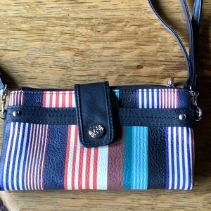 Wallet by Relic. Colorful stripes.